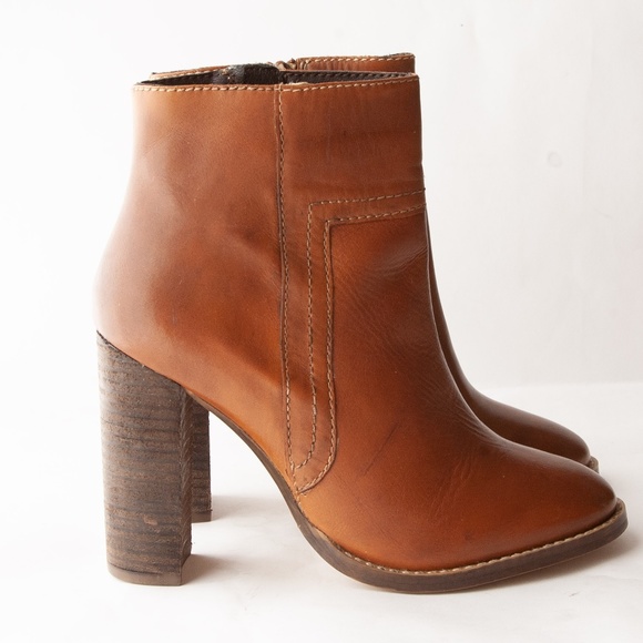 Steve Madden Shoes - New Steve Madden Leather Ankle Boots Cognac Sz 6.5